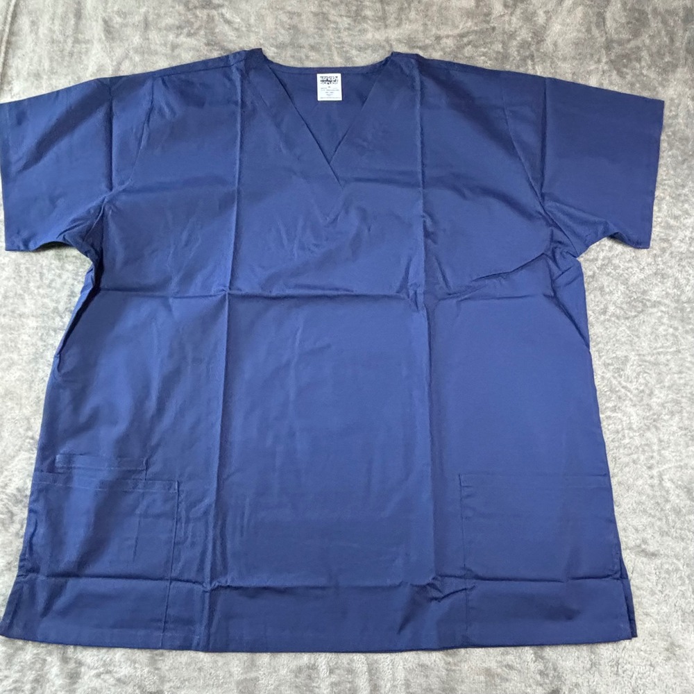 Strictly Scrubs Navy Blue V-Neck Scrub Top Short Sleeve 2X SS61978 RN116892